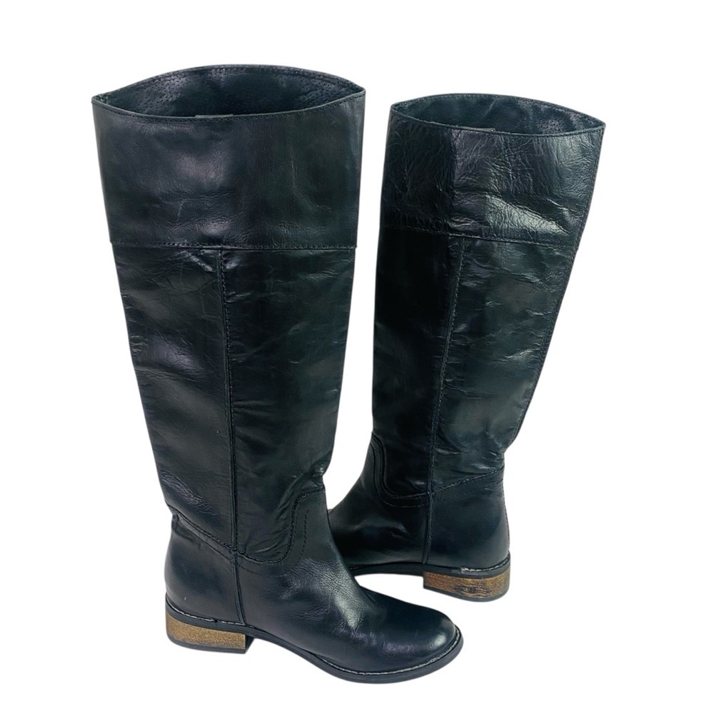 MIA Black Leather Tall Western Riding Boots Size 6